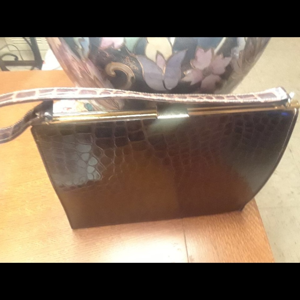 Faux crocodile purse